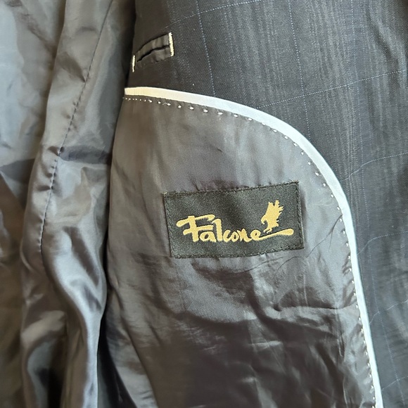 Falcone Mens Black and Grey Suit Jacket Blazer 42R - Picture 6 of 8